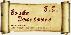 Boško Danilović vizit kartica
